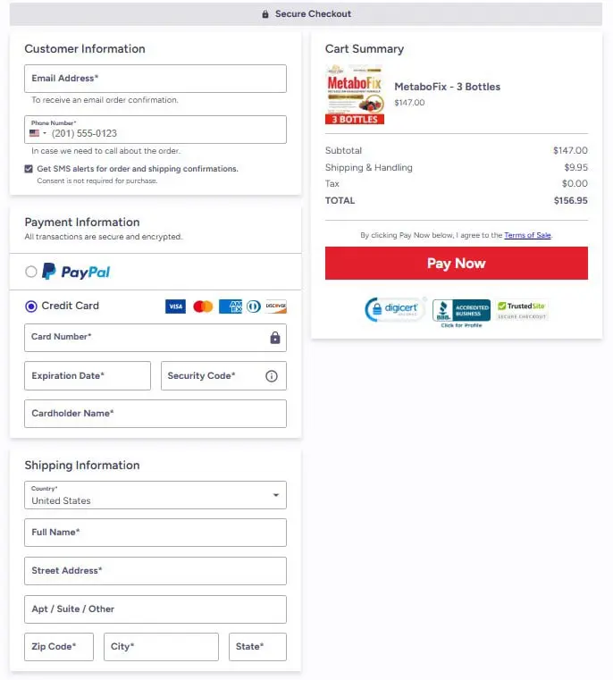MetaboFix Checkout